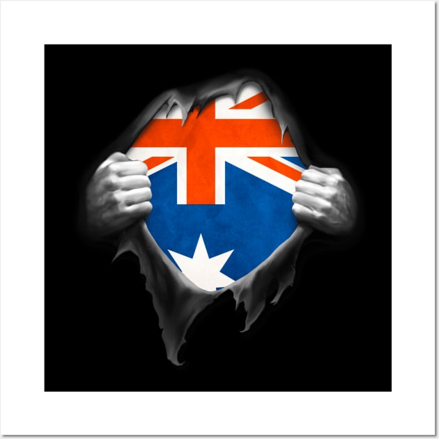 Australia Flag Australian Roots DNA Pride Gift Wall Art by nikolayjs